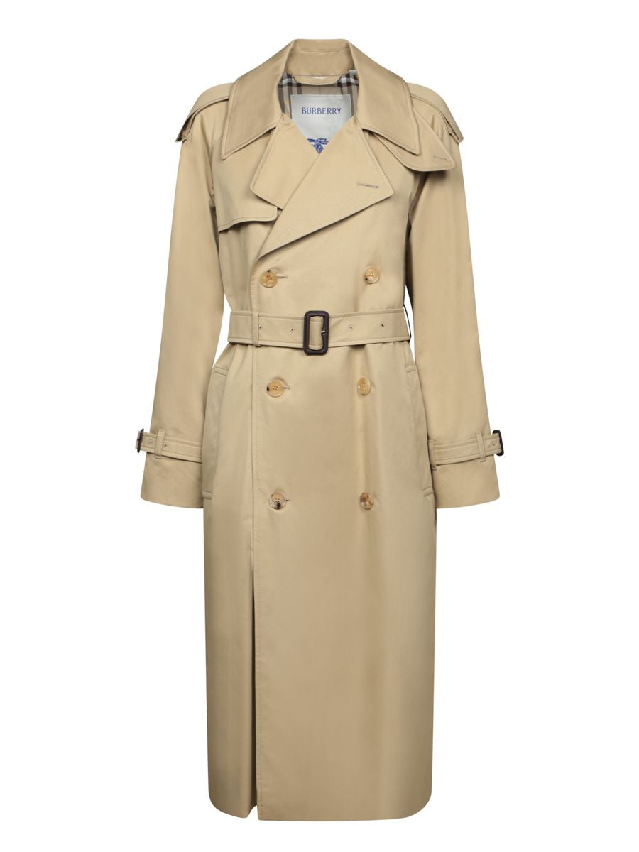 Burberry Beige Cotton Blend Trench Coat