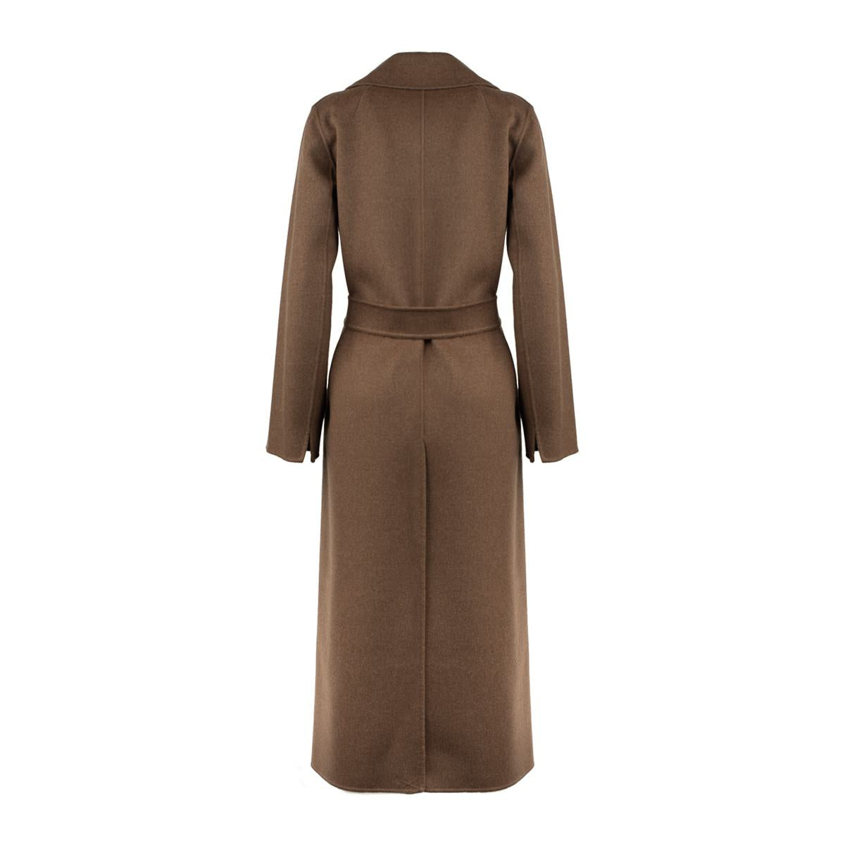Max Mara Brown Wool Drap Robe Coat