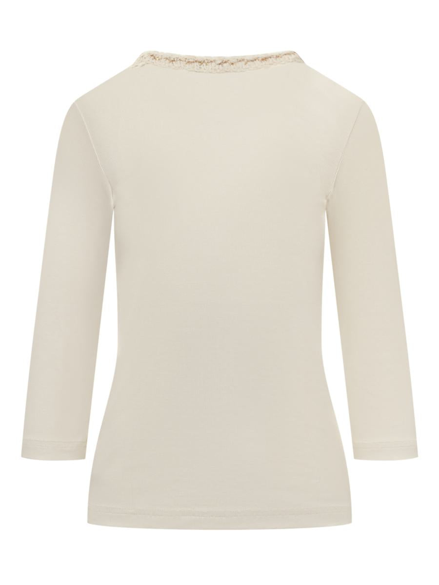 Fabiana Filippi Ivory T-Shirt With Fabiana Filippi Embroidery