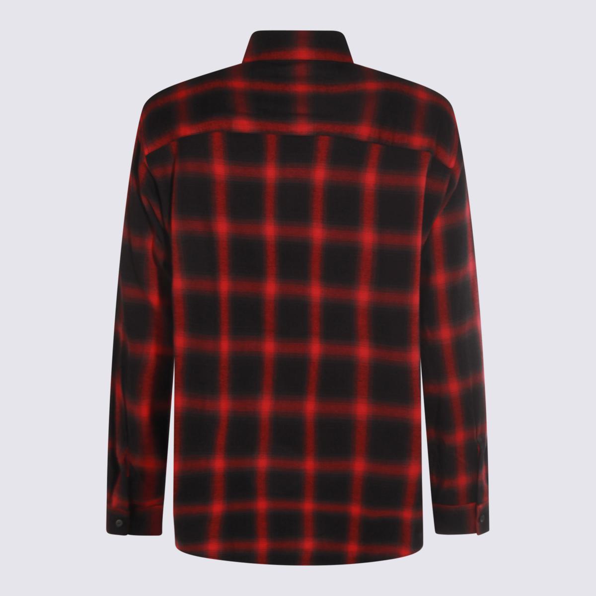 Diesel Black And Red Cotton Shirt