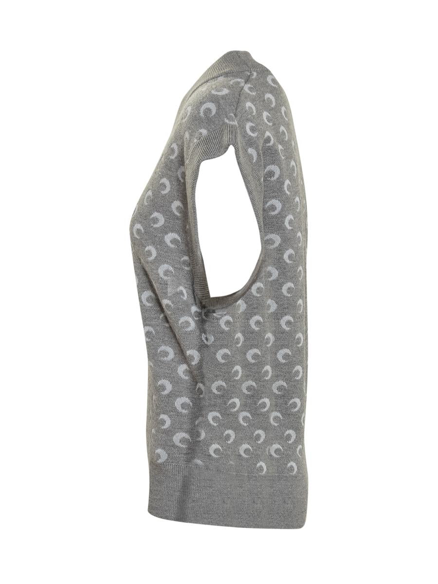 Marine Serre Vest With Moon Print And V-Neckline By Marine Serre