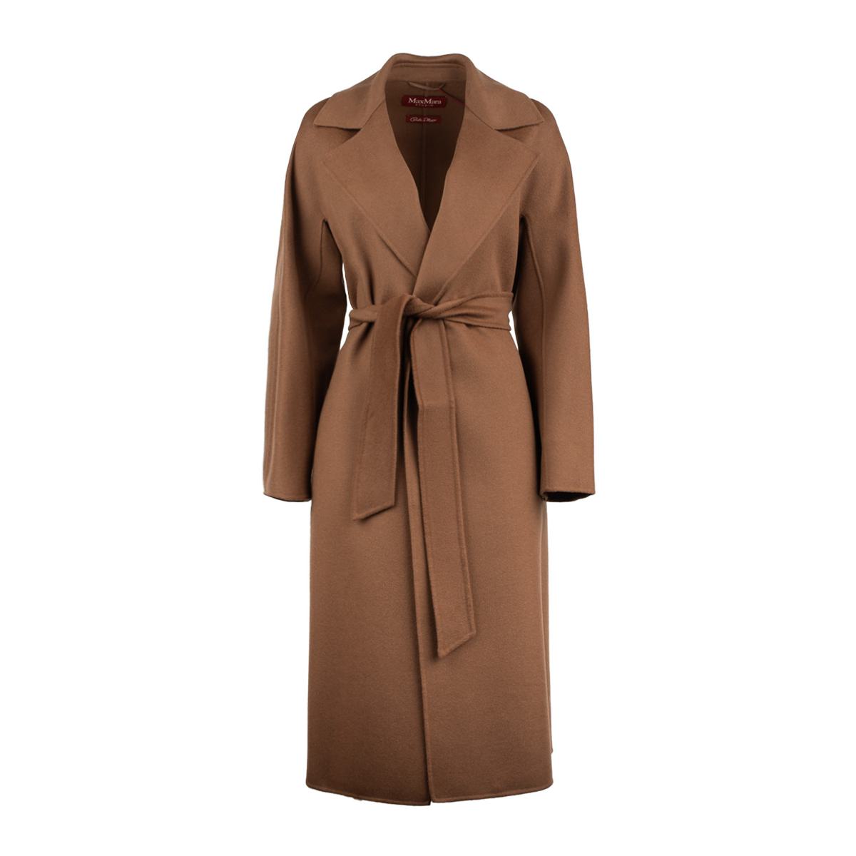 Max Mara Hazelnut Robe Coat In Cashmere Wool And Silk