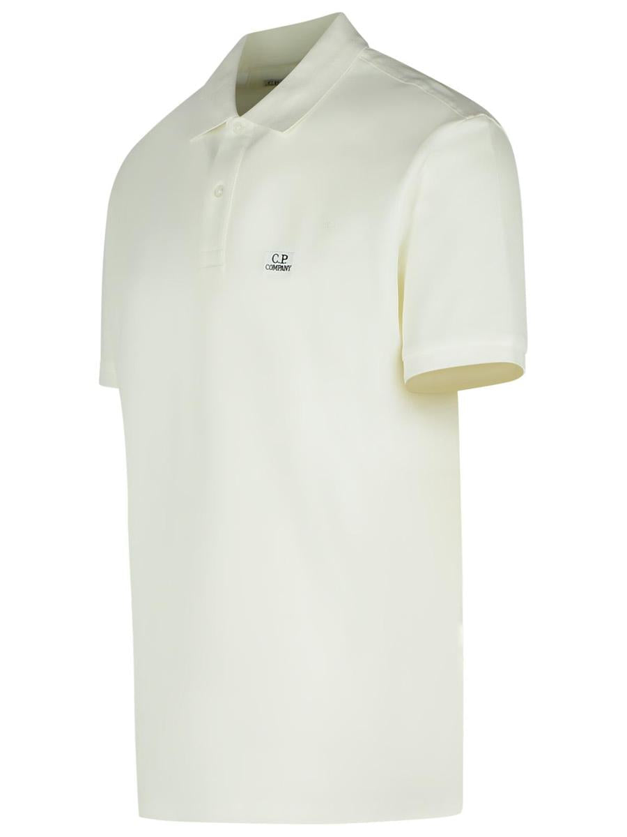 C.P. Company White Cotton Polo Shirt