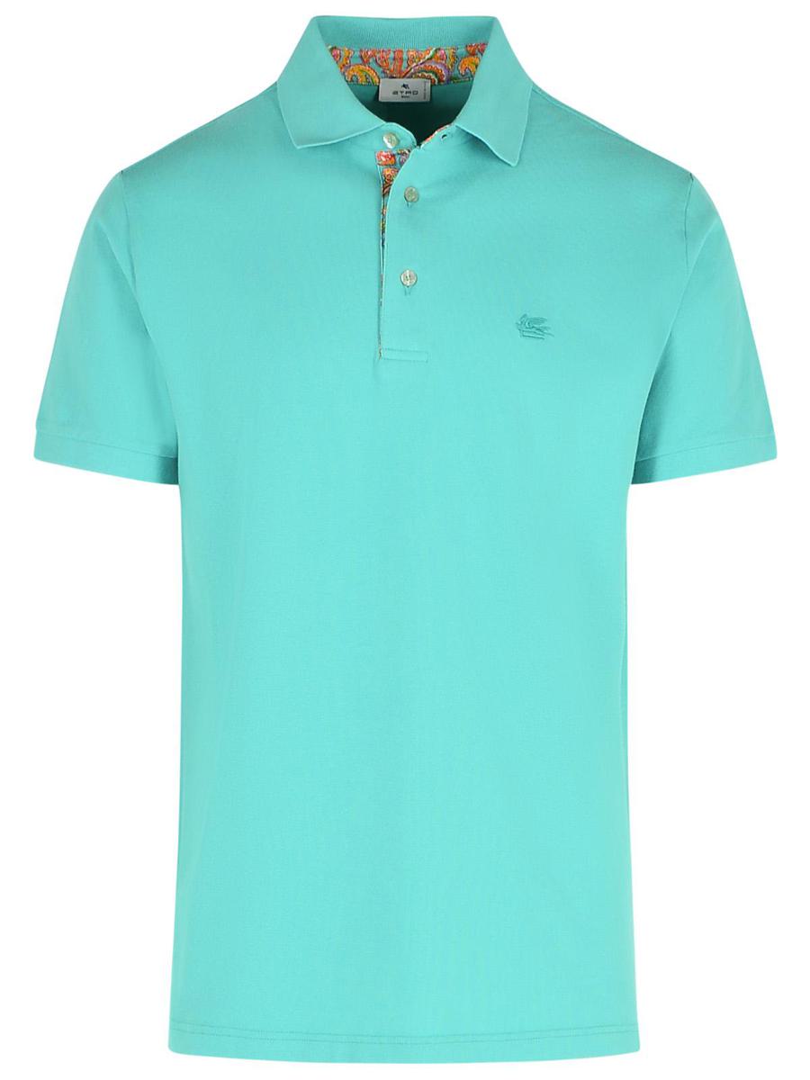 Etro 'Roma' Polo Shirt In Light Blue Cotton