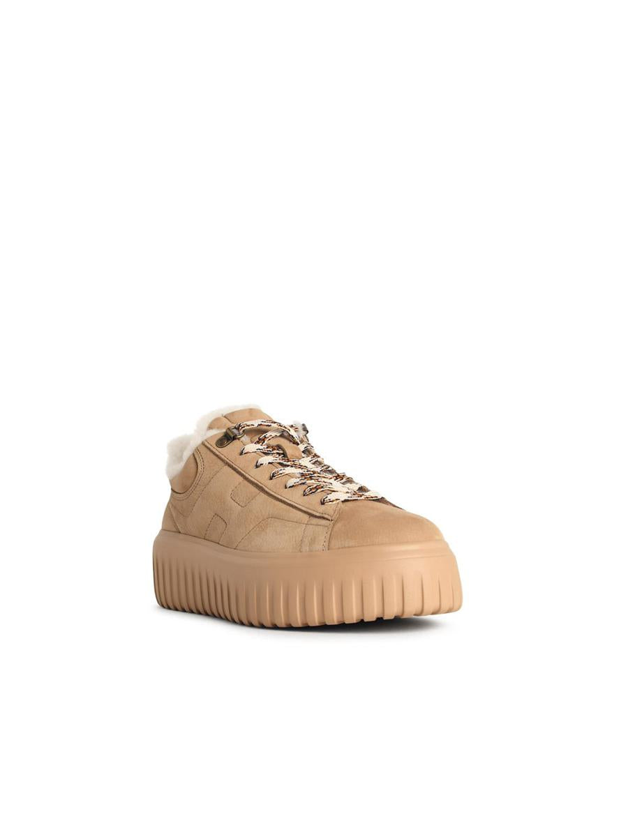 Hogan 'H-Stripes' Beige Leather Sneakers