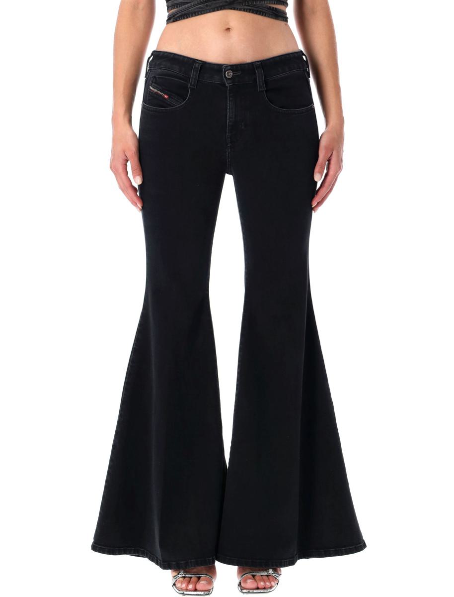 Diesel Black Low-Rise Flared Jeans 1970 D-Bleess