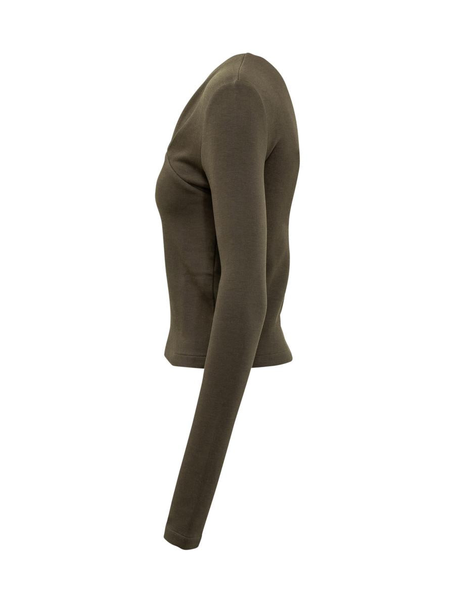 Iro Iro Khaki Top With Crossover Neckline