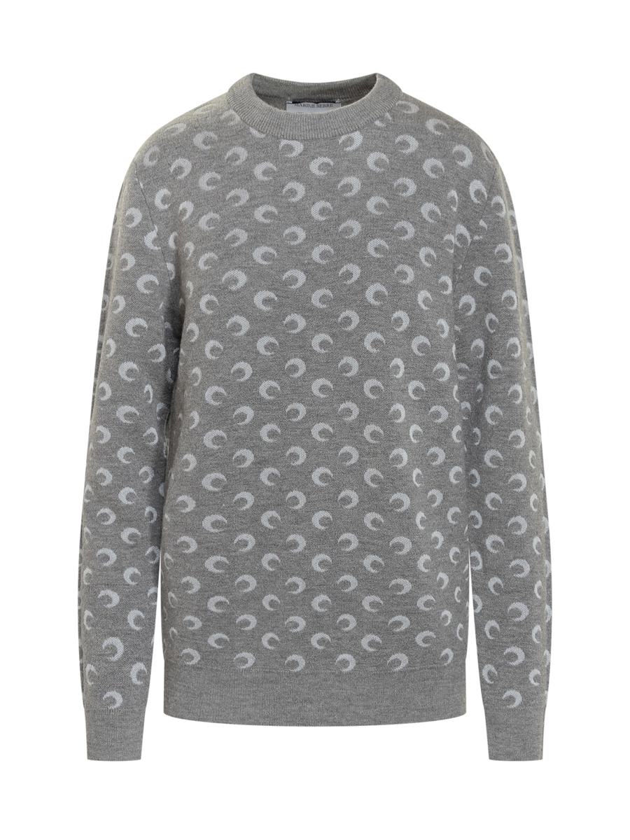 Marine Serre Grey Sweater With Moon Print By Marine Serre