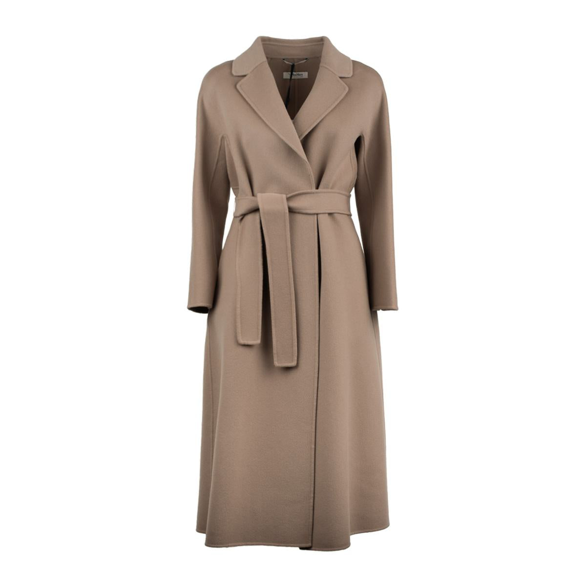 Max Mara Dove Gray Wool Drap Midi Coat