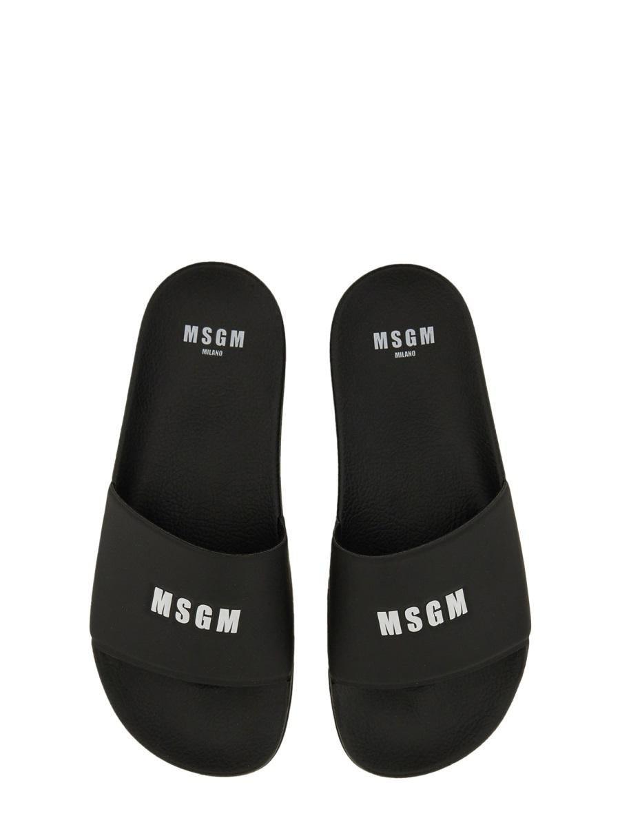 Msgm Slide Sandal With Logo