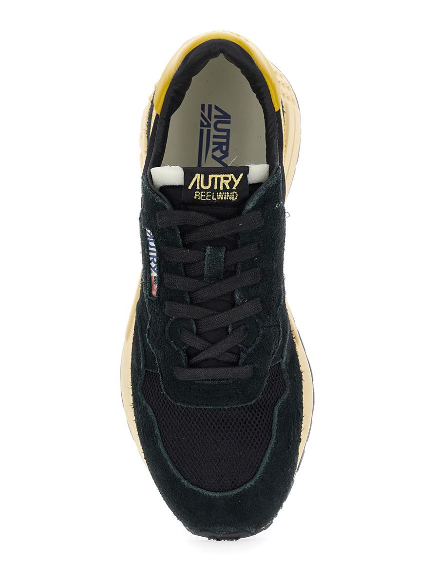 'Reel Wind' Black Low Top Sneakers With Logo Detail In Suede Man