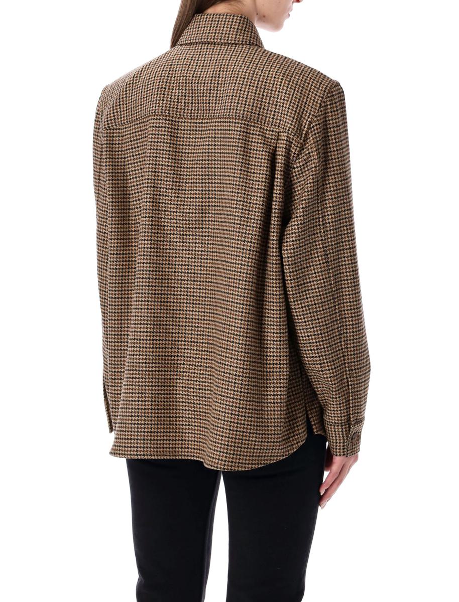 Saint Laurent Puppytooth Wool Blend Overshirt