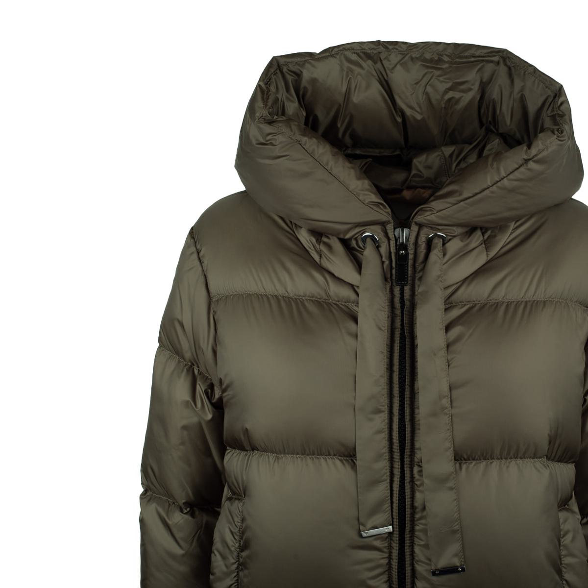 Max Mara Khaki Green Anti-Drip Canvas Down Jacket