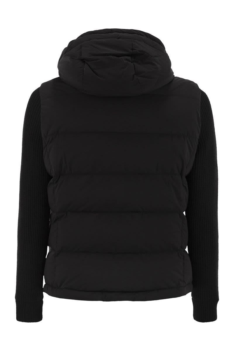 Moorer Foscolo-Knm - Bomber Jacket With Knitted Sleeves