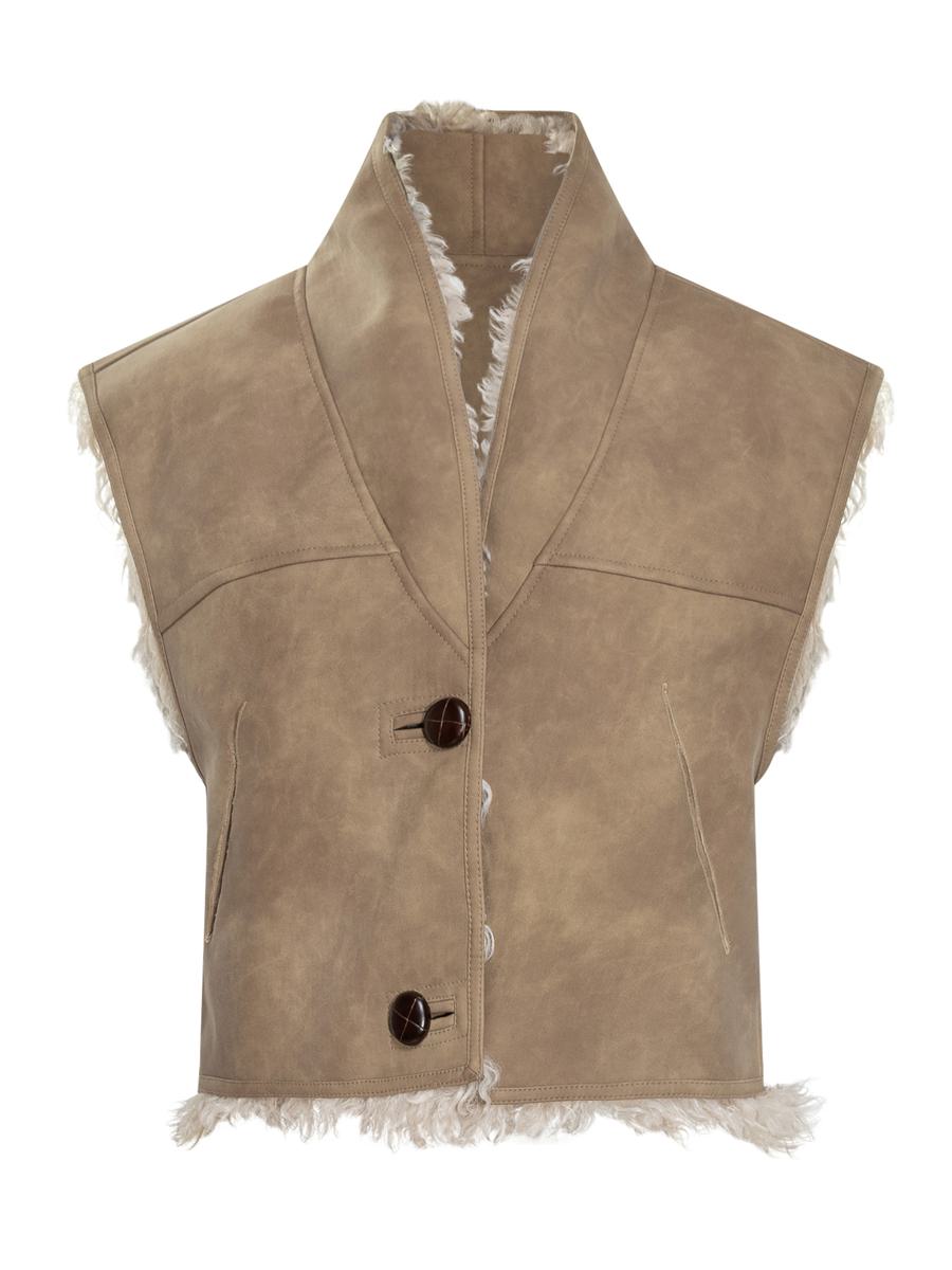 Isabel Marant Étoile Shearling Vest With High Collar Isabel Marant Étoile