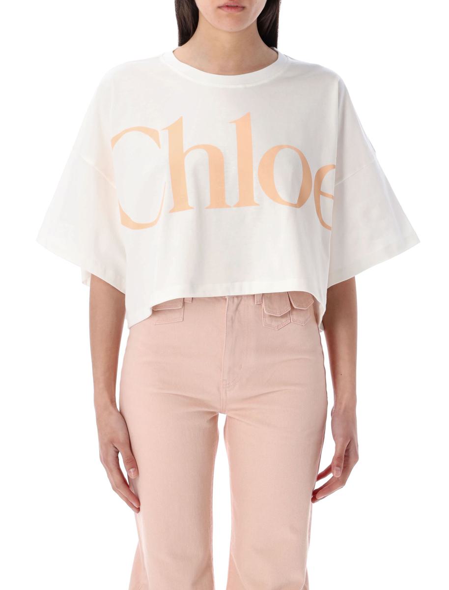 Chloé Oversized Cropped Logo T-Shirt