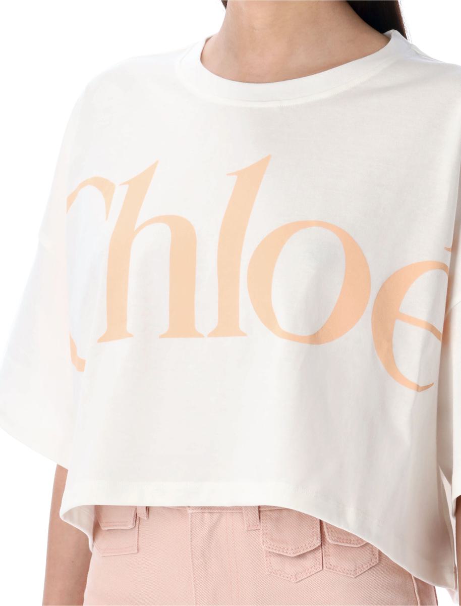 Chloé Oversized Cropped Logo T-Shirt