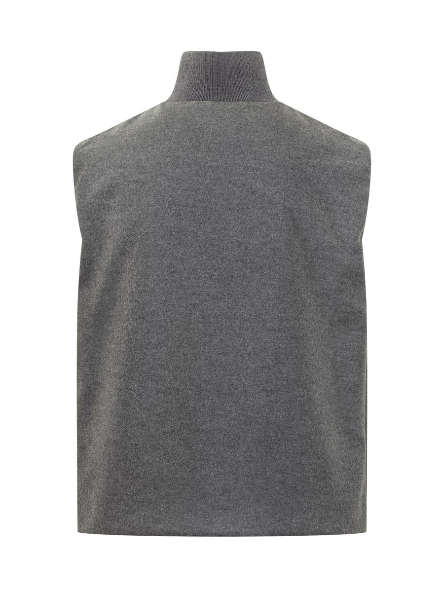 Jil Sander Gil Grey Wool Vest With Zip Jil Sander