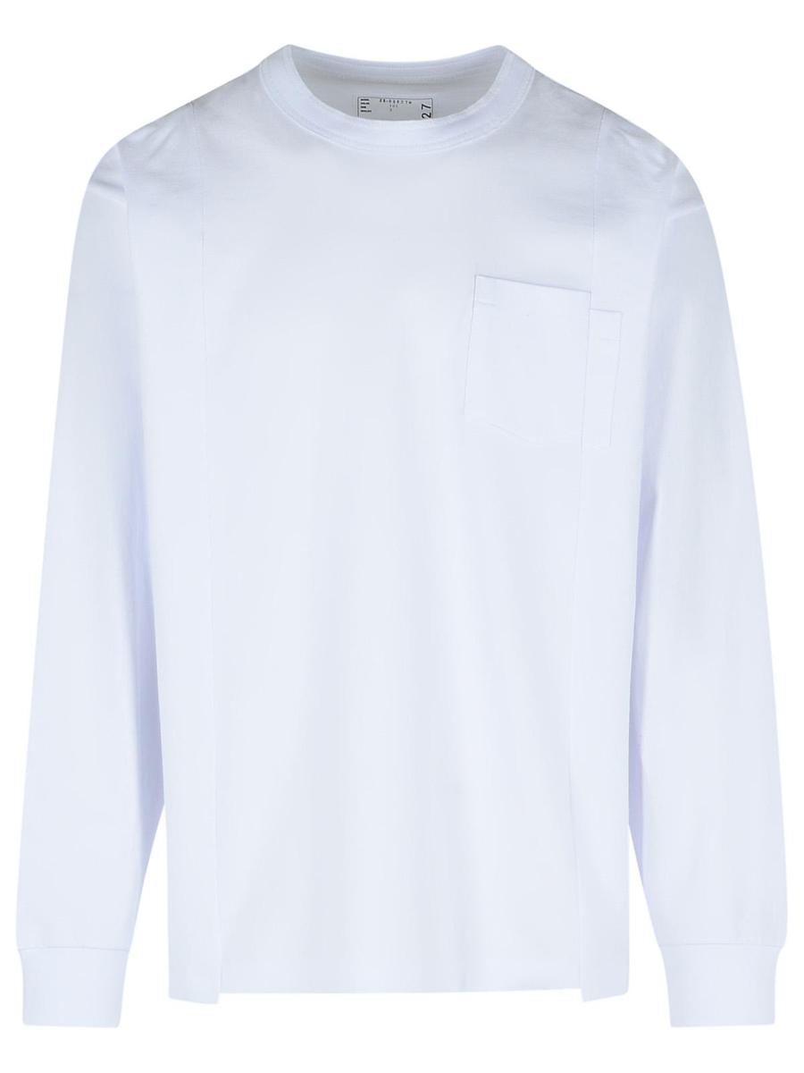 Sacai White Cotton T-Shirt