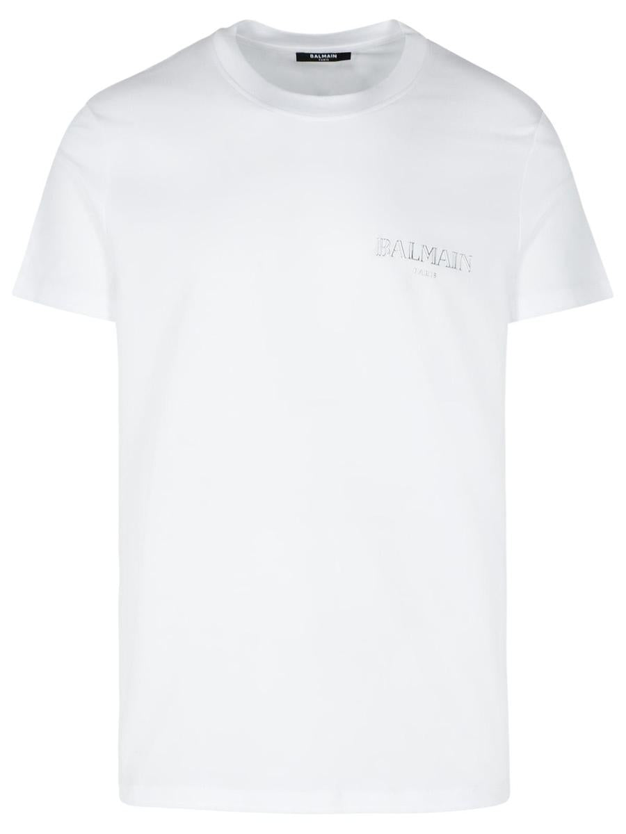 Balmain White Cotton T-Shirt