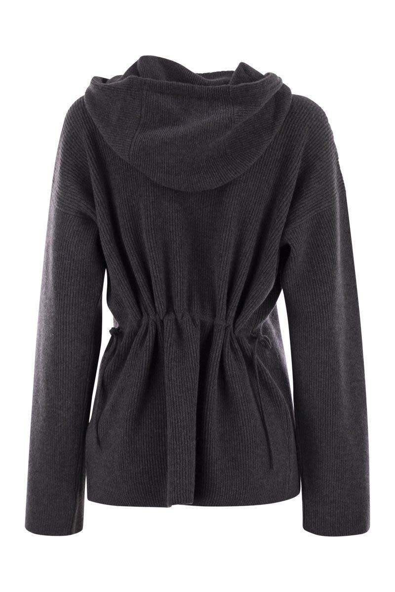 Fabiana Filippi English Ribbed Hooded Sweater