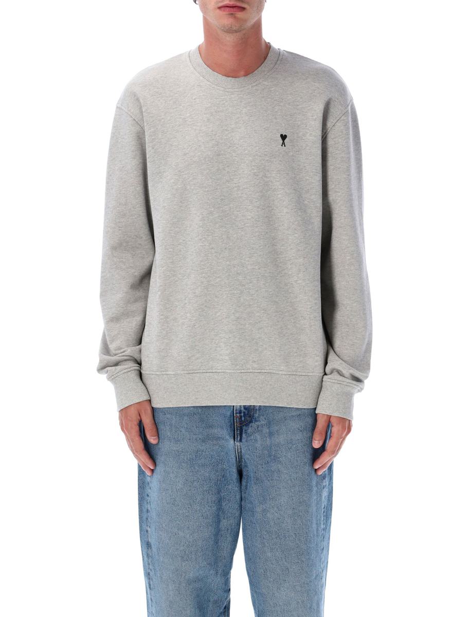 AMI Paris Grey Cotton De Coeur Sweatshirt