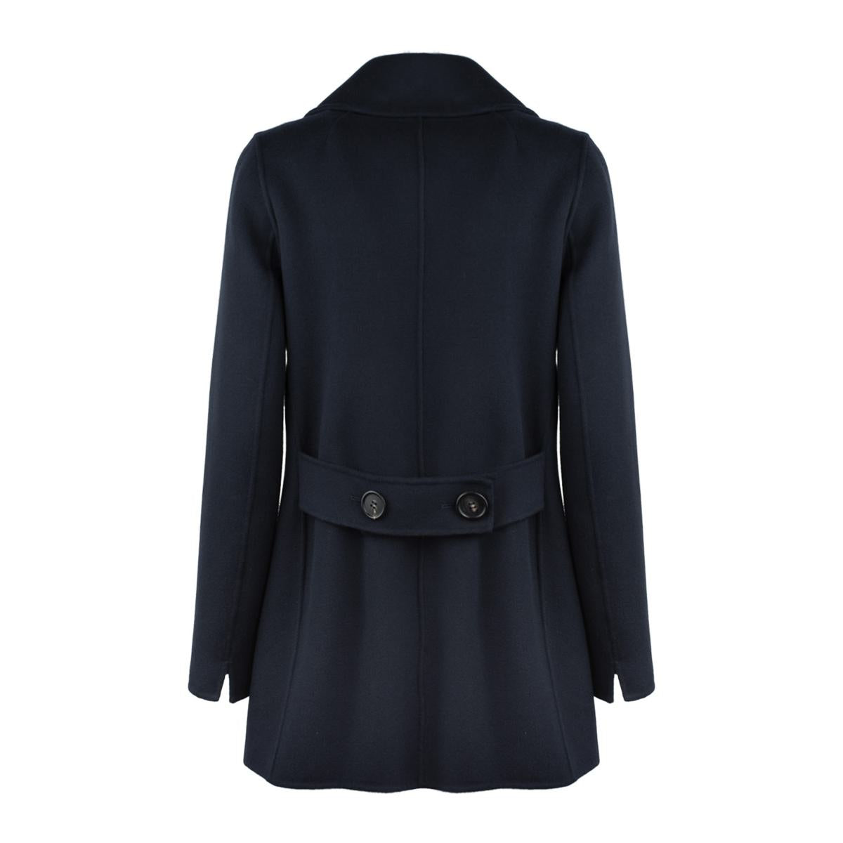 Max Mara Blue Double-Breasted Wool Caban