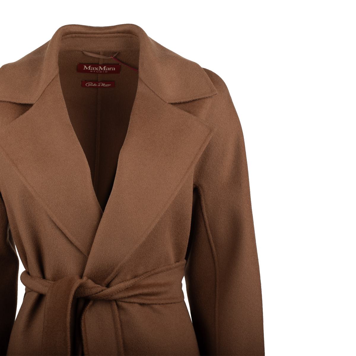 Max Mara Hazelnut Robe Coat In Cashmere Wool And Silk