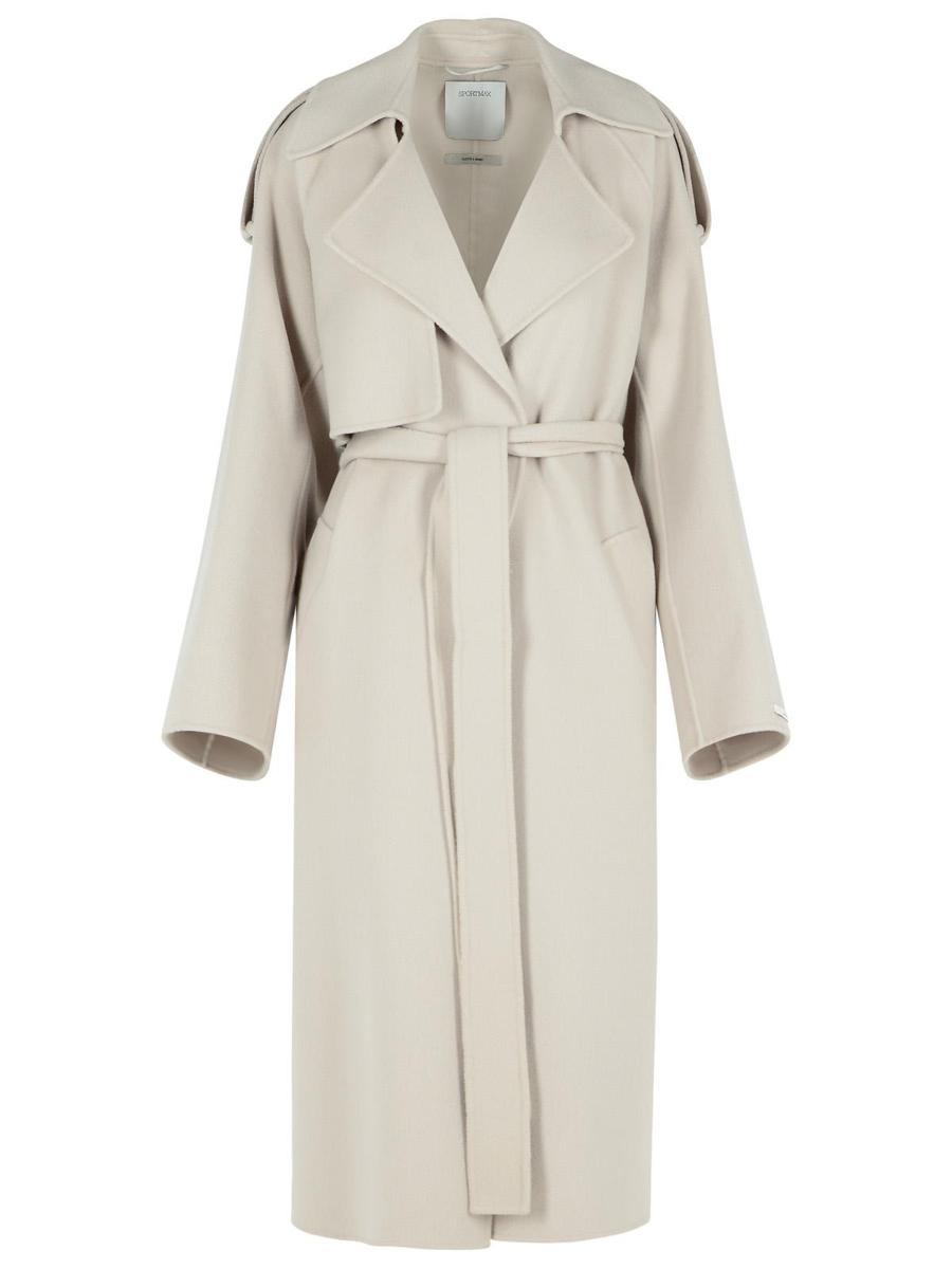 Sportmax 'Fiore' Beige Virgin Wool Coat