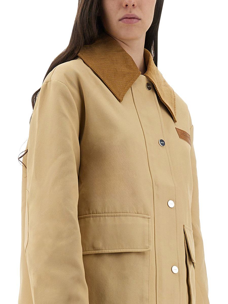 Ganni Camel Twill Midi Jacket