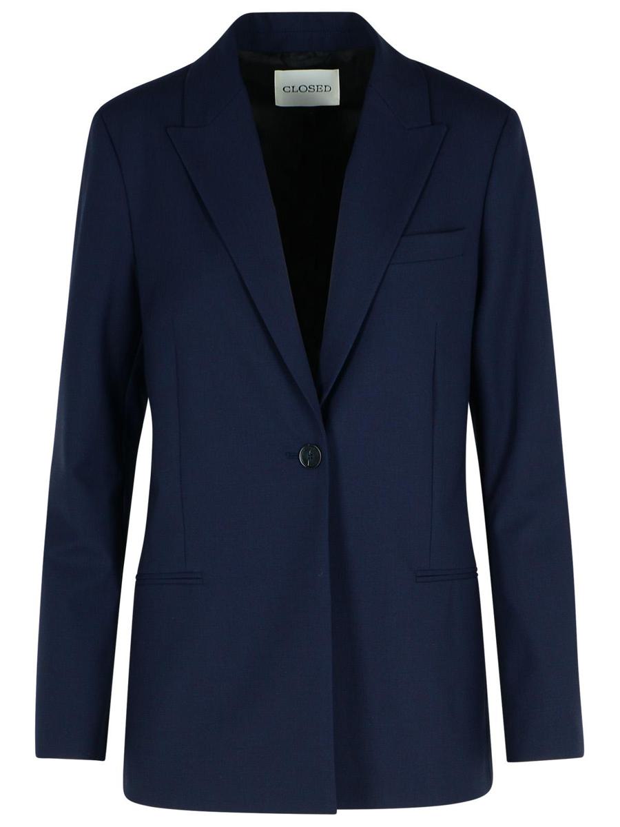 Closed Navy Polyester Blend Blazer