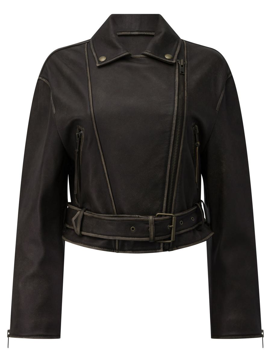Weekend Max Mara Leather Jacket With Belt