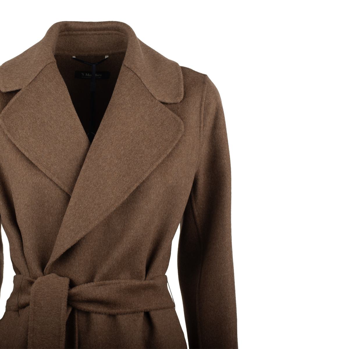 Max Mara Brown Wool Drap Robe Coat