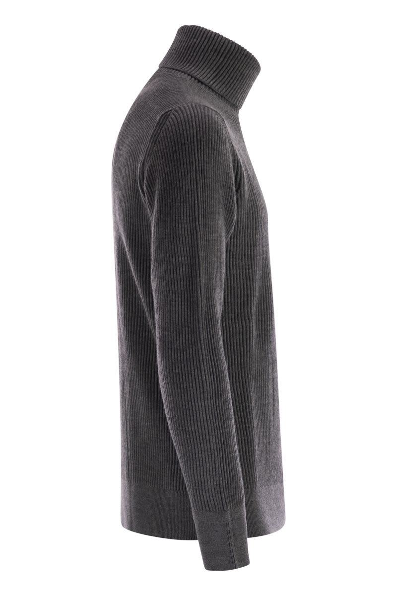 Stone Island Finely Ribbed Turtleneck Sweater