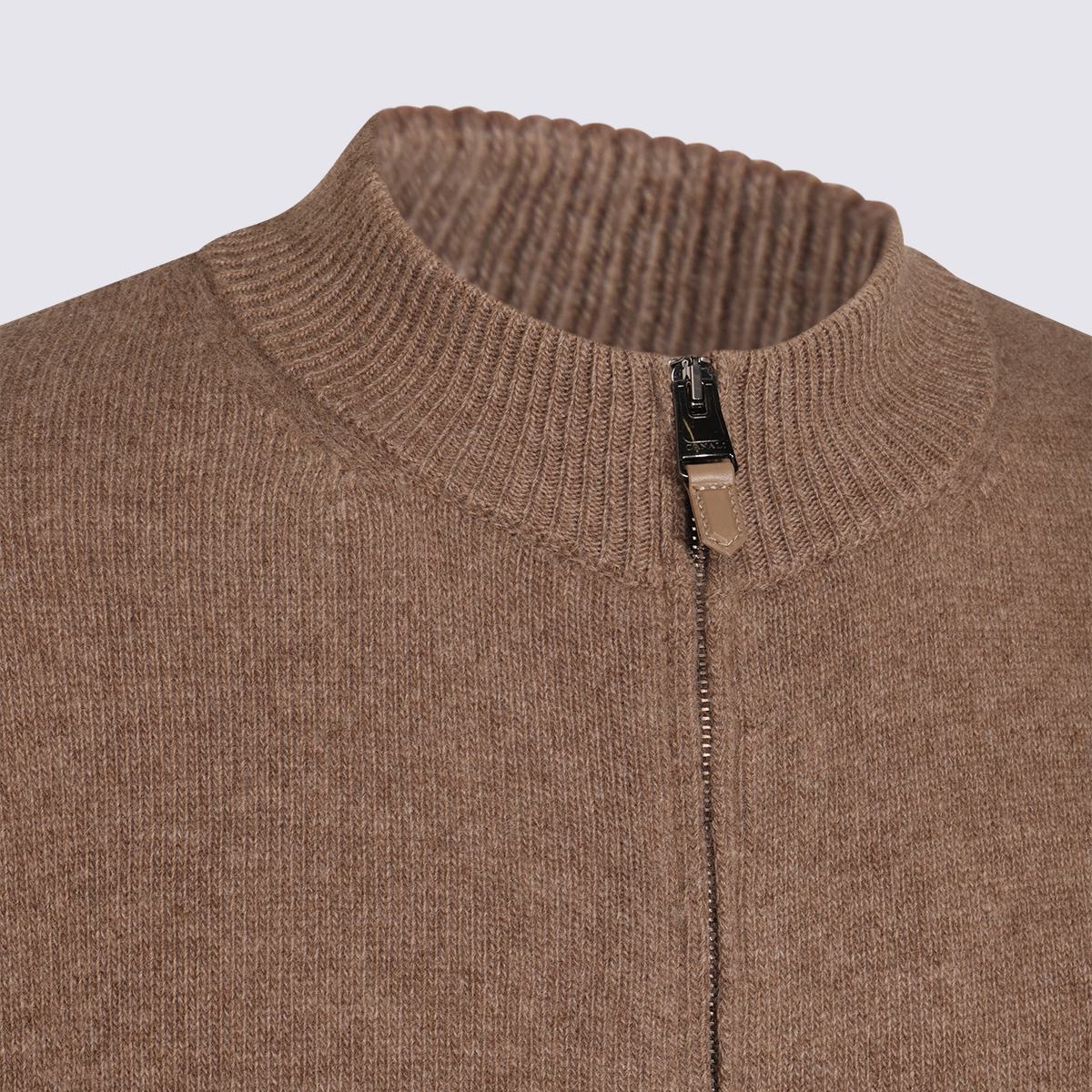 Canali Brown Wool Knitwear