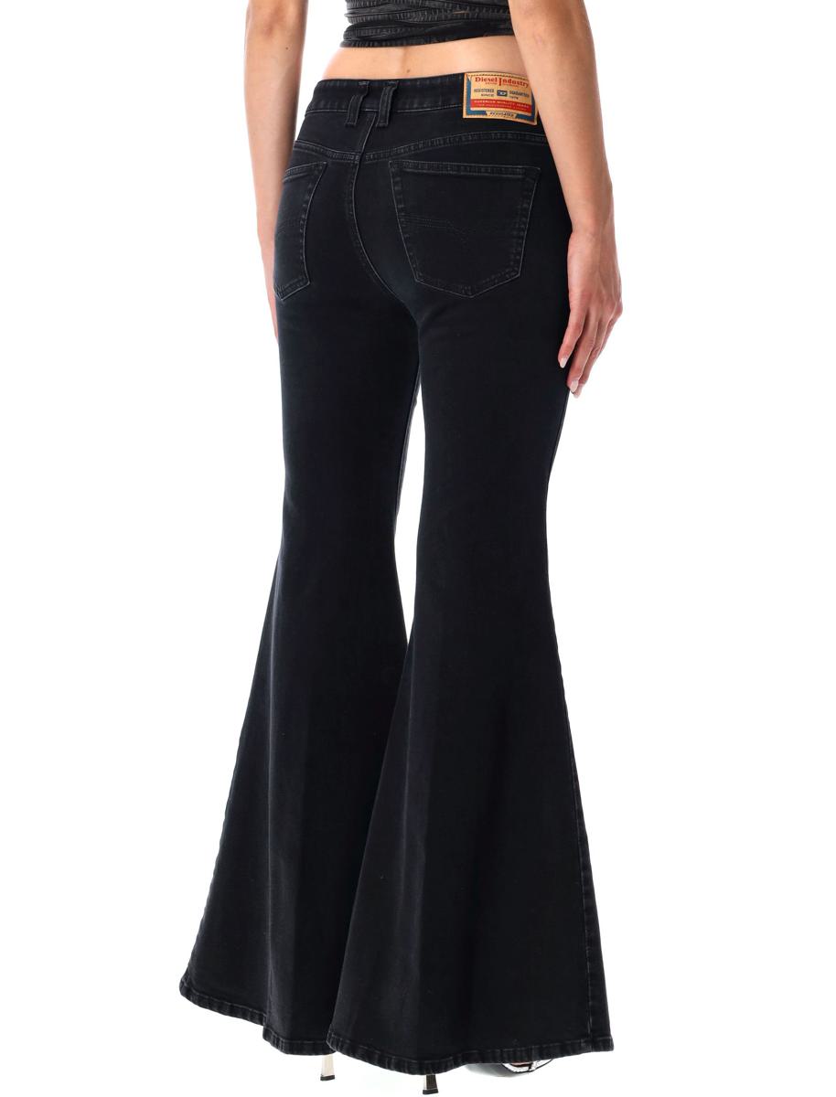 Diesel Black Low-Rise Flared Jeans 1970 D-Bleess