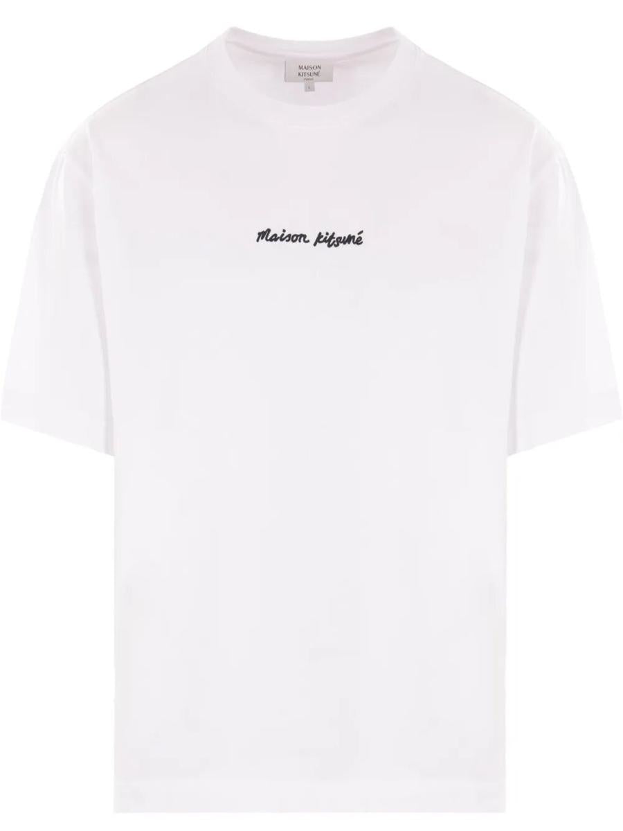 Maison Kitsuné Logo Handwriting Oversized T-Shirt Clothing