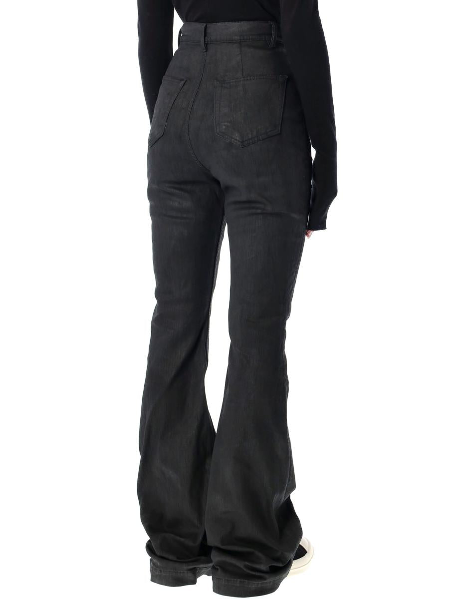 Rick Owens Drkshdw Bolan Bootcut Black Waxed Jeans