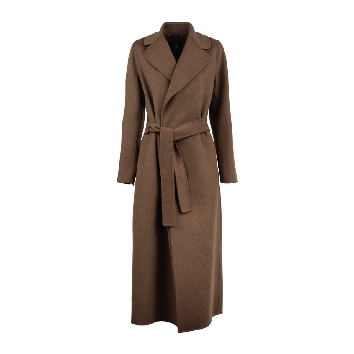 Max Mara Brown Wool Drap Robe Coat
