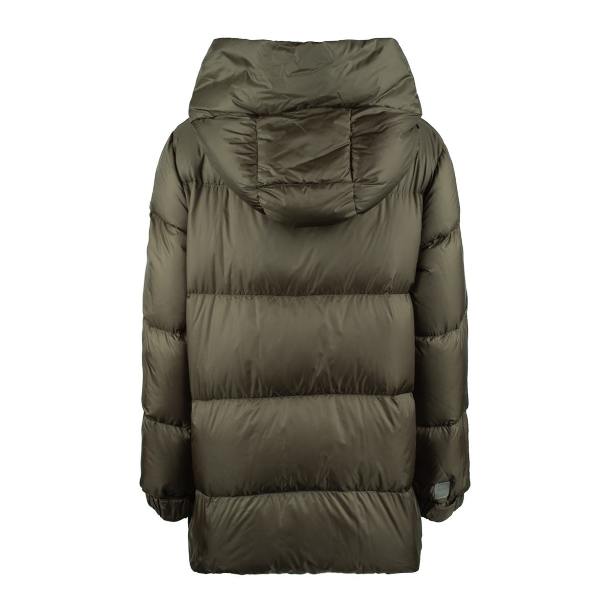 Max Mara Khaki Green Anti-Drip Canvas Down Jacket