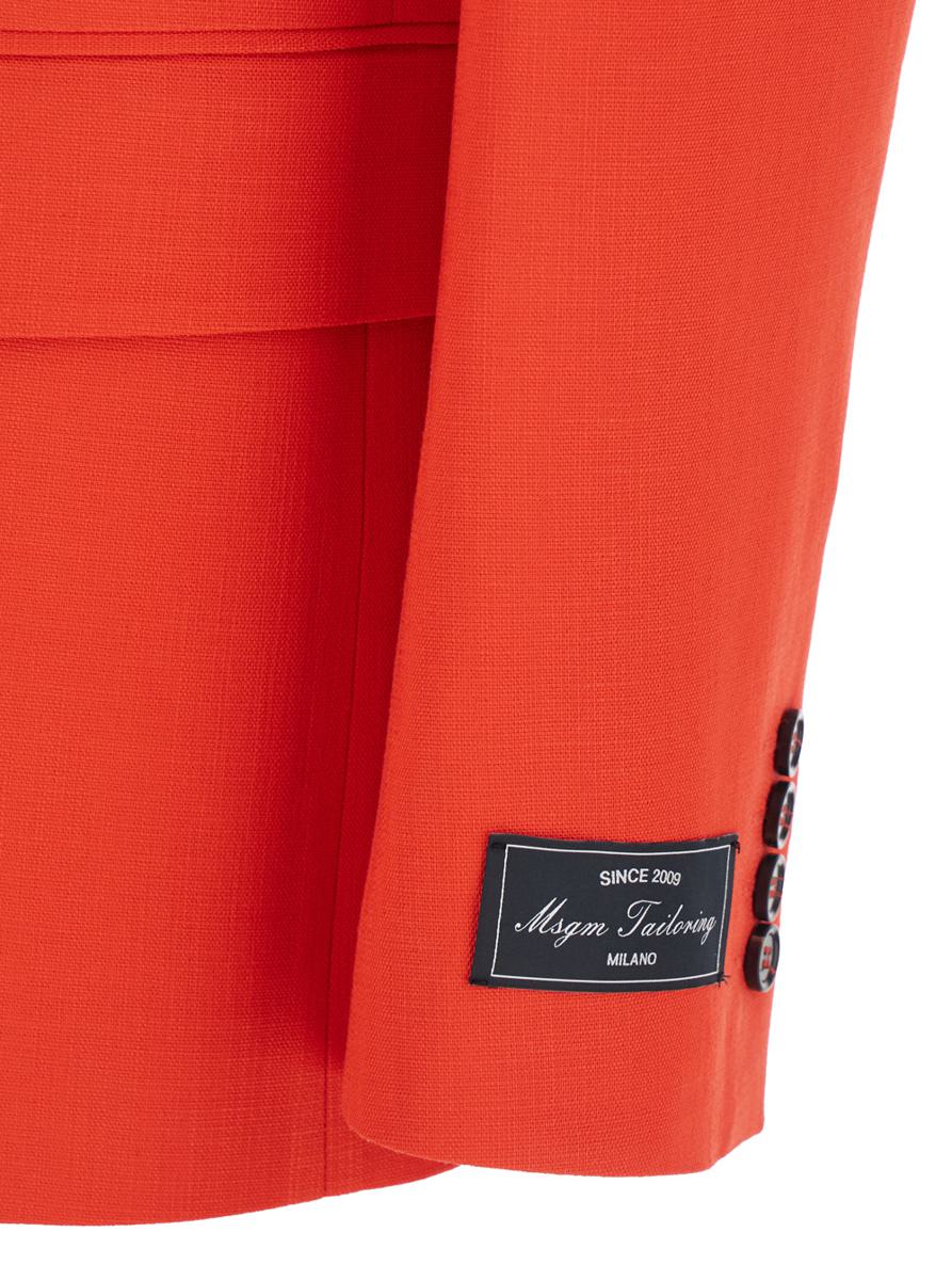 Red Jacket With Classic Lapels And Chest Pocket In Viscose Blend Woman