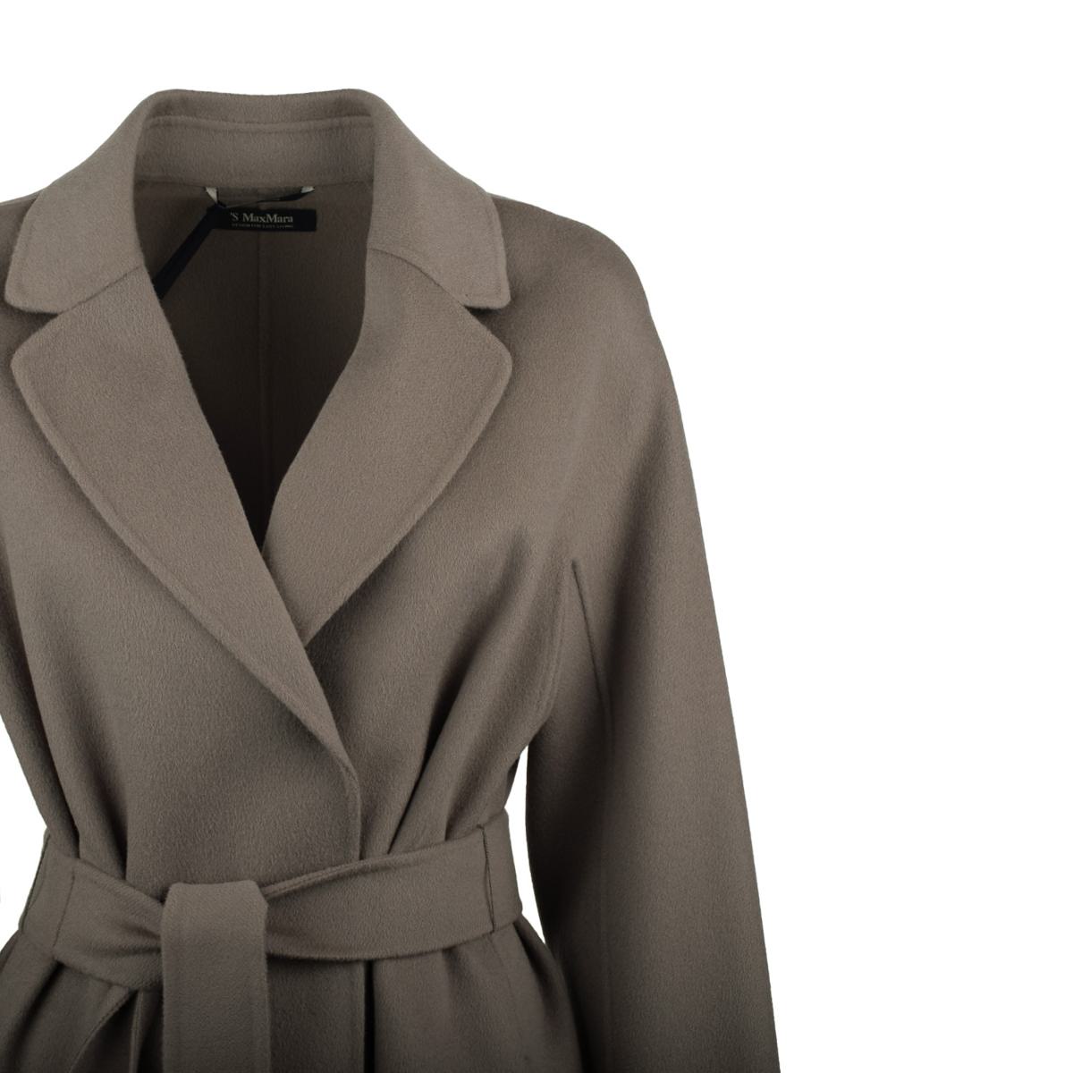 Max Mara Grey Wool Drap Midi Coat