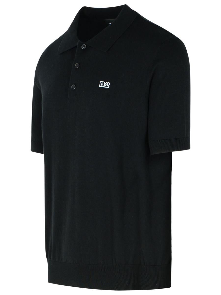 DSQUARED2 Black Cotton Polo Shirt
