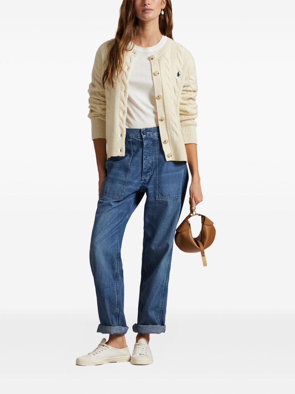 Cable-Knit Wool-Cashmere Cardigan