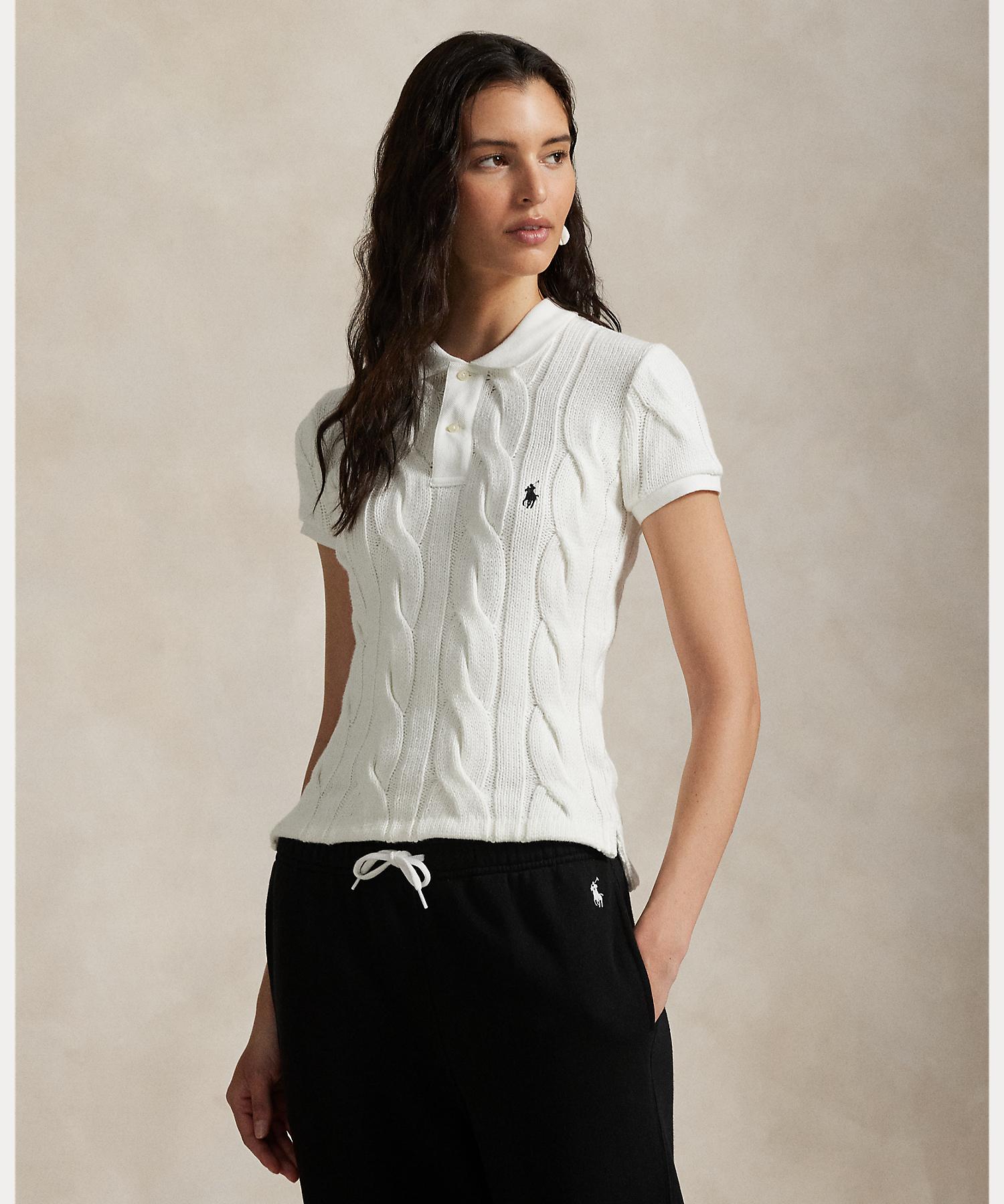 Polo Ralph Lauren POLO RALPH LAUREN cable knit cotton polo shirt