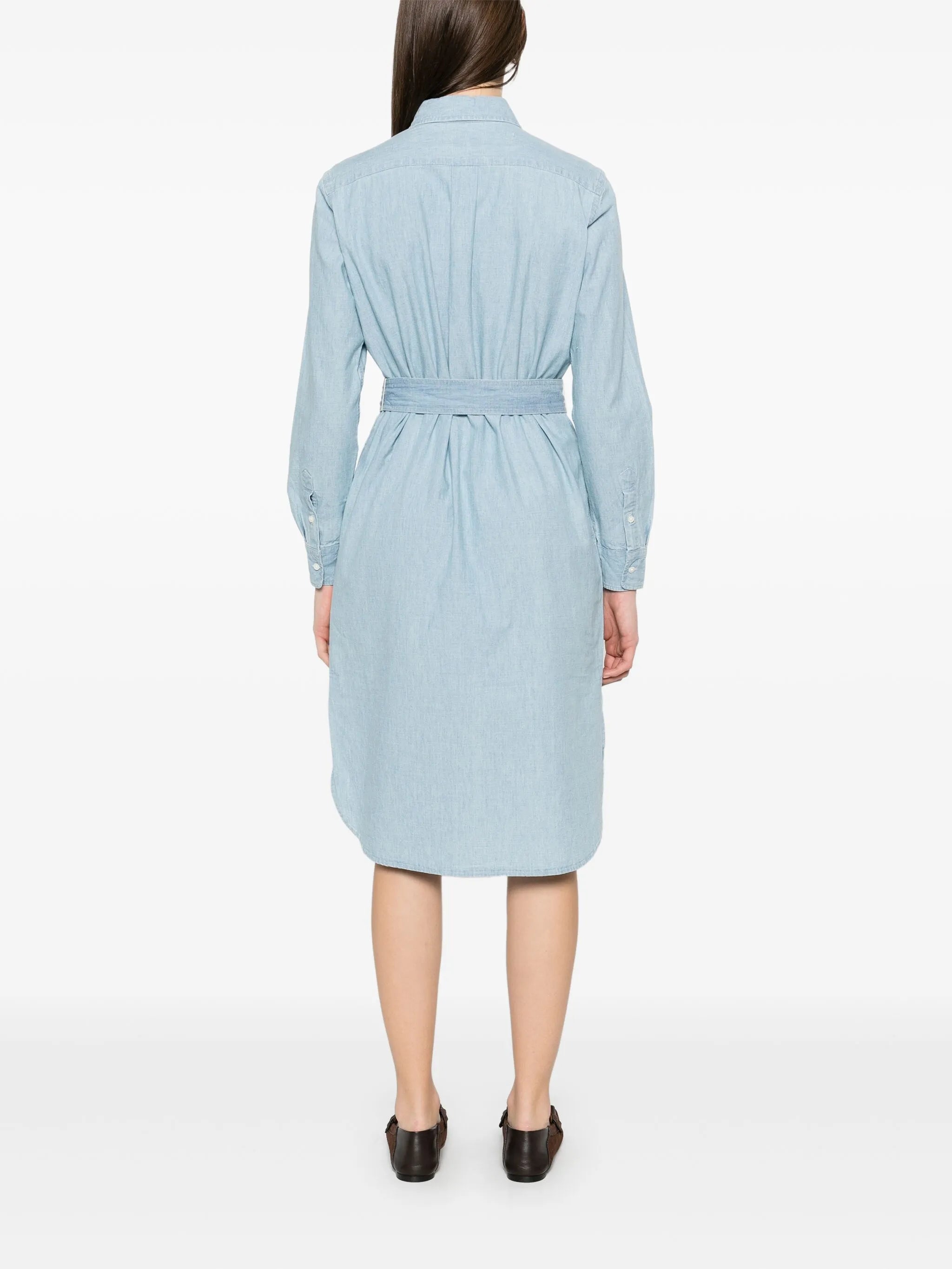 Long shirt dress with belt