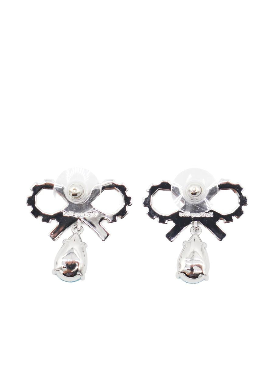 Self-Portrait Micro Bow Blue Droplet Earrings Accessories