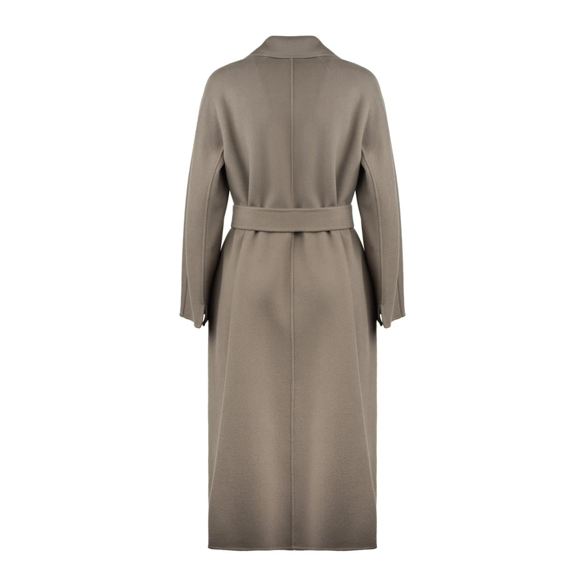 Max Mara Grey Wool Drap Midi Coat