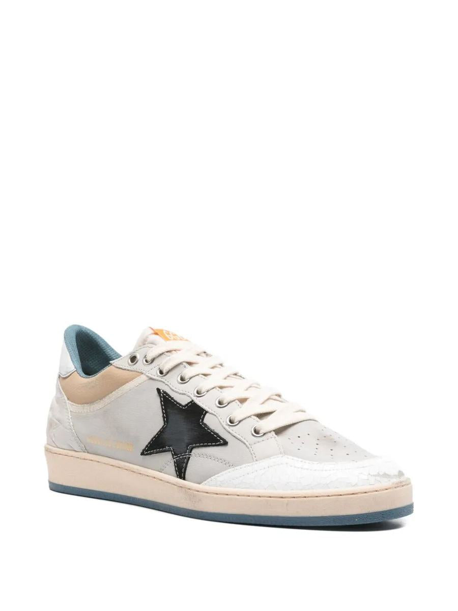 Golden Goose "Ballstar" Nubuck And Nylon Upper Crack Leather Toe Nylon Tongue Nubuck Star Laminated Heel Leather Spur Sneakers Shoes