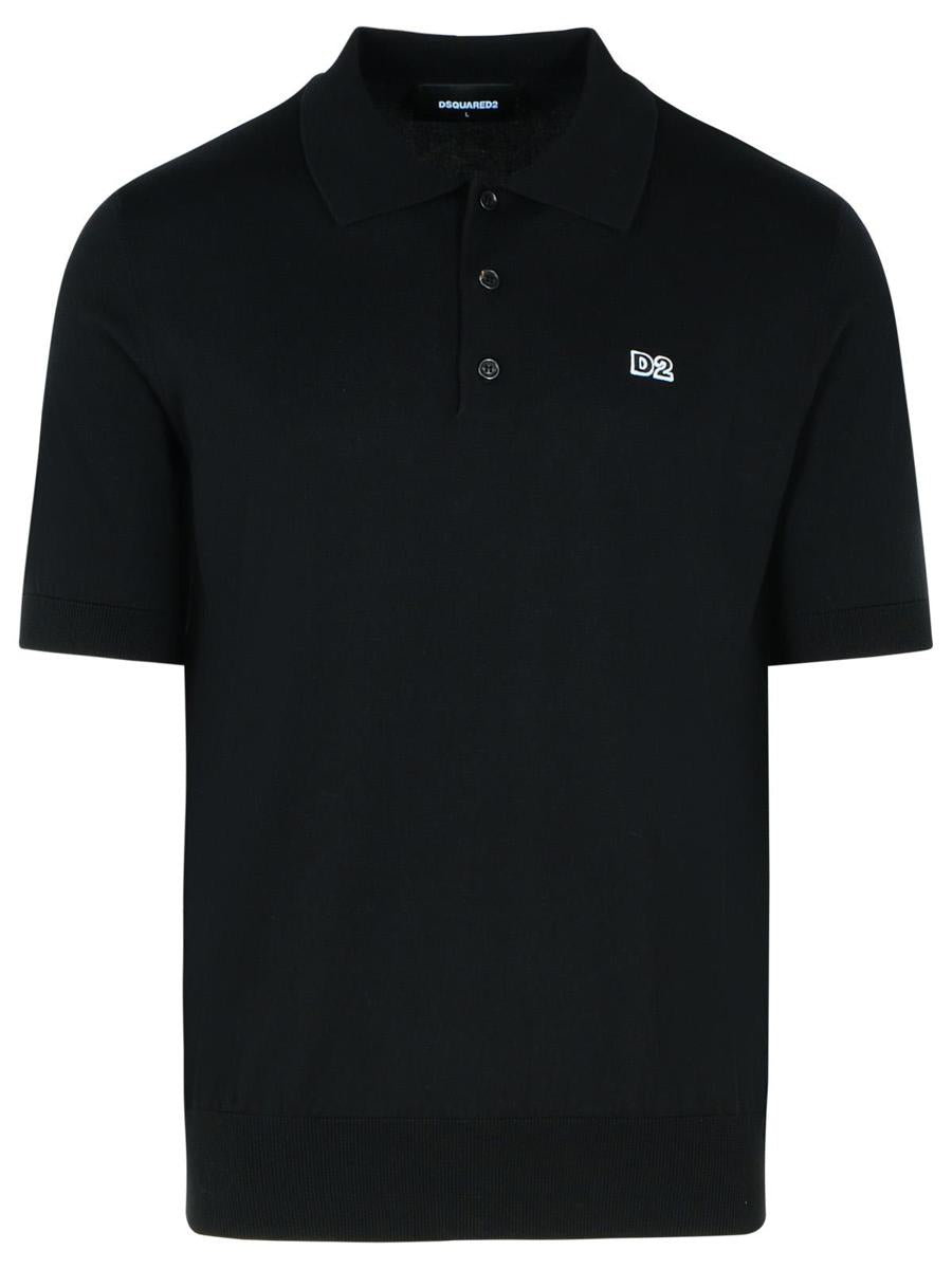 DSQUARED2 Black Cotton Polo Shirt